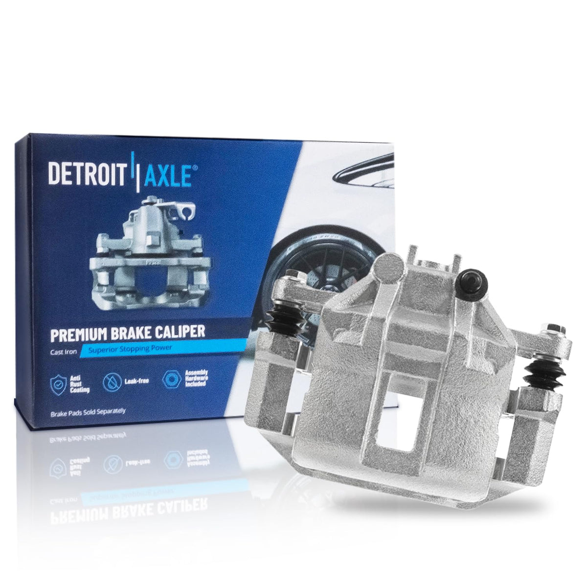 Detroit Axle - 2pc Front Brake Calipers for 2007-2017 Jeep Wrangler 2018 Wrangler JK 2008-2012 Liberty 2007-2011 Dodge Nitro, Disc Brake Calipers w/Brackets Replacement