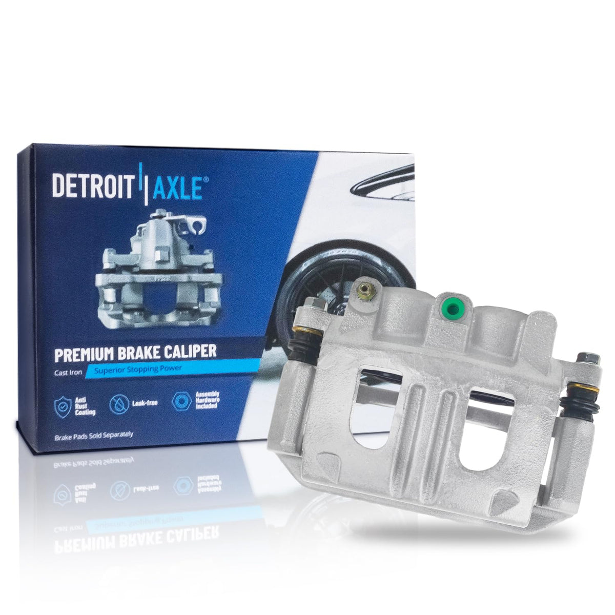 Detroit Axle - 2pc Front Brake Calipers for 2007-2017 Jeep Wrangler 2018 Wrangler JK 2008-2012 Liberty 2007-2011 Dodge Nitro, Disc Brake Calipers w/Brackets Replacement