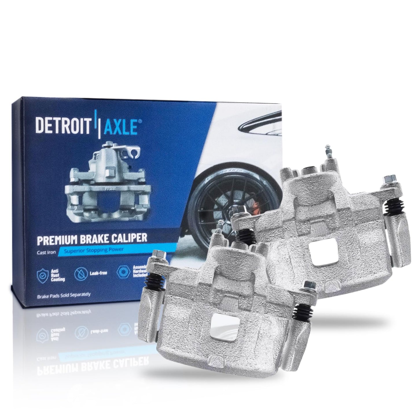 Detroit Axle - 2pc Front Brake Calipers for 2007-2017 Jeep Wrangler 2018 Wrangler JK 2008-2012 Liberty 2007-2011 Dodge Nitro, Disc Brake Calipers w/Brackets Replacement