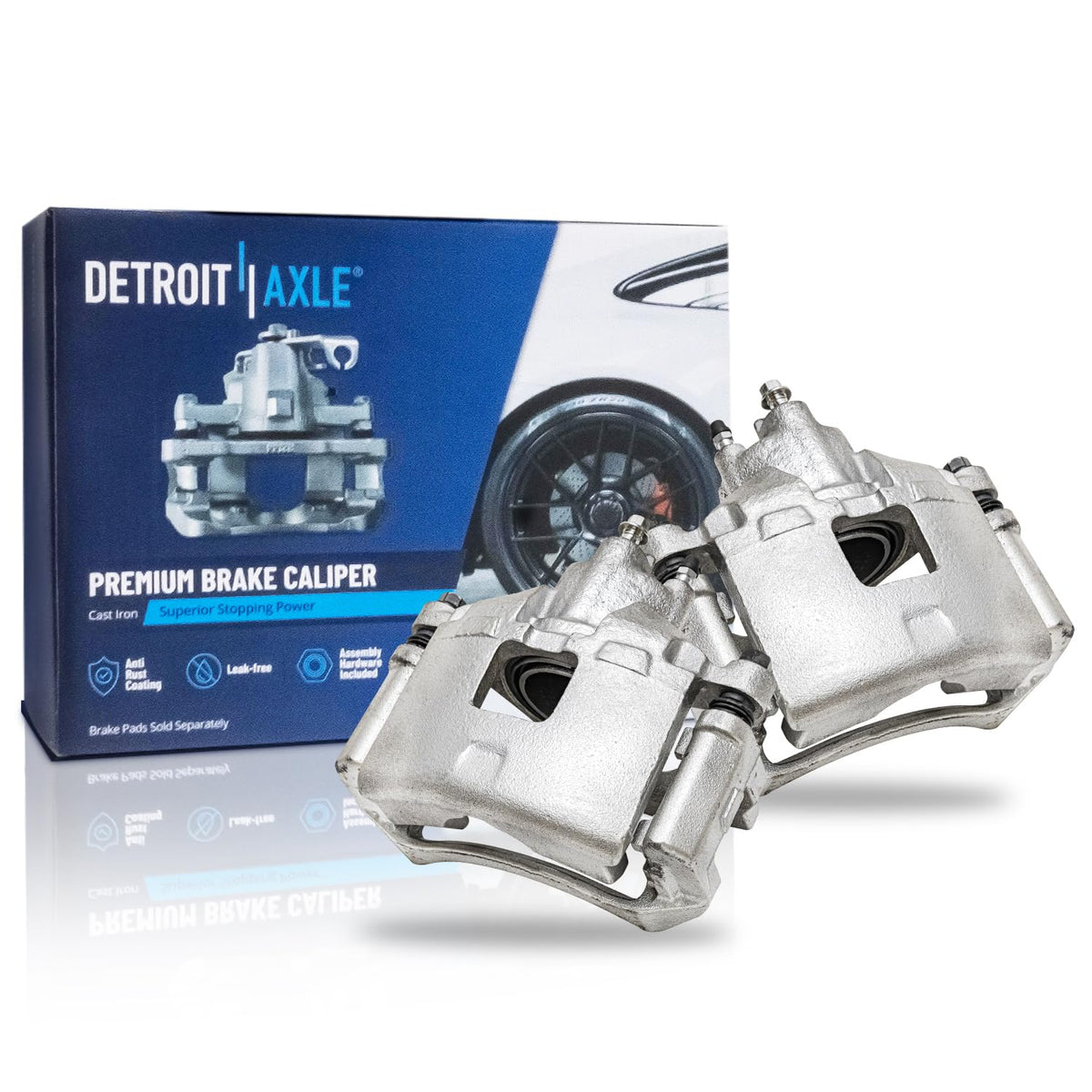 Detroit Axle - 2pc Front Brake Calipers for 2007-2017 Jeep Wrangler 2018 Wrangler JK 2008-2012 Liberty 2007-2011 Dodge Nitro, Disc Brake Calipers w/Brackets Replacement