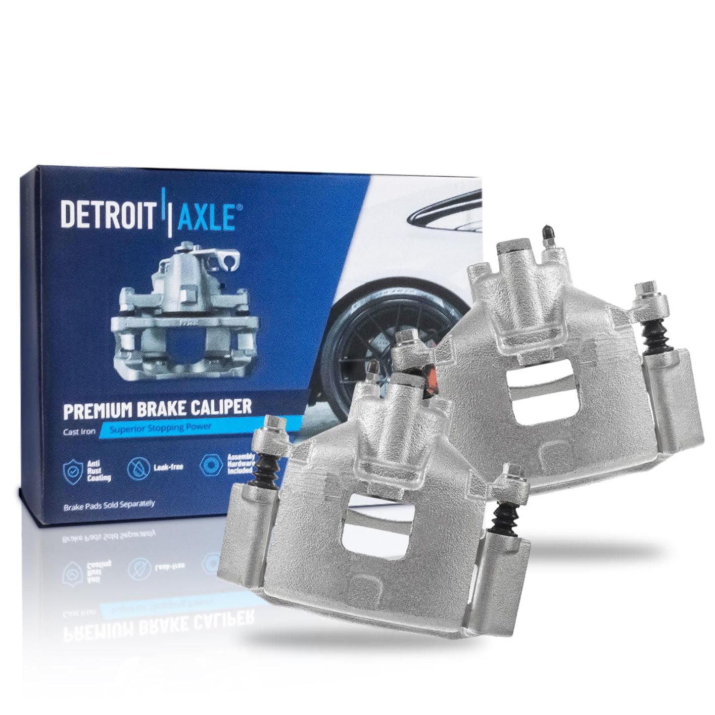 Detroit Axle - 2pc Front Brake Calipers for 2007-2017 Jeep Wrangler 2018 Wrangler JK 2008-2012 Liberty 2007-2011 Dodge Nitro, Disc Brake Calipers w/Brackets Replacement