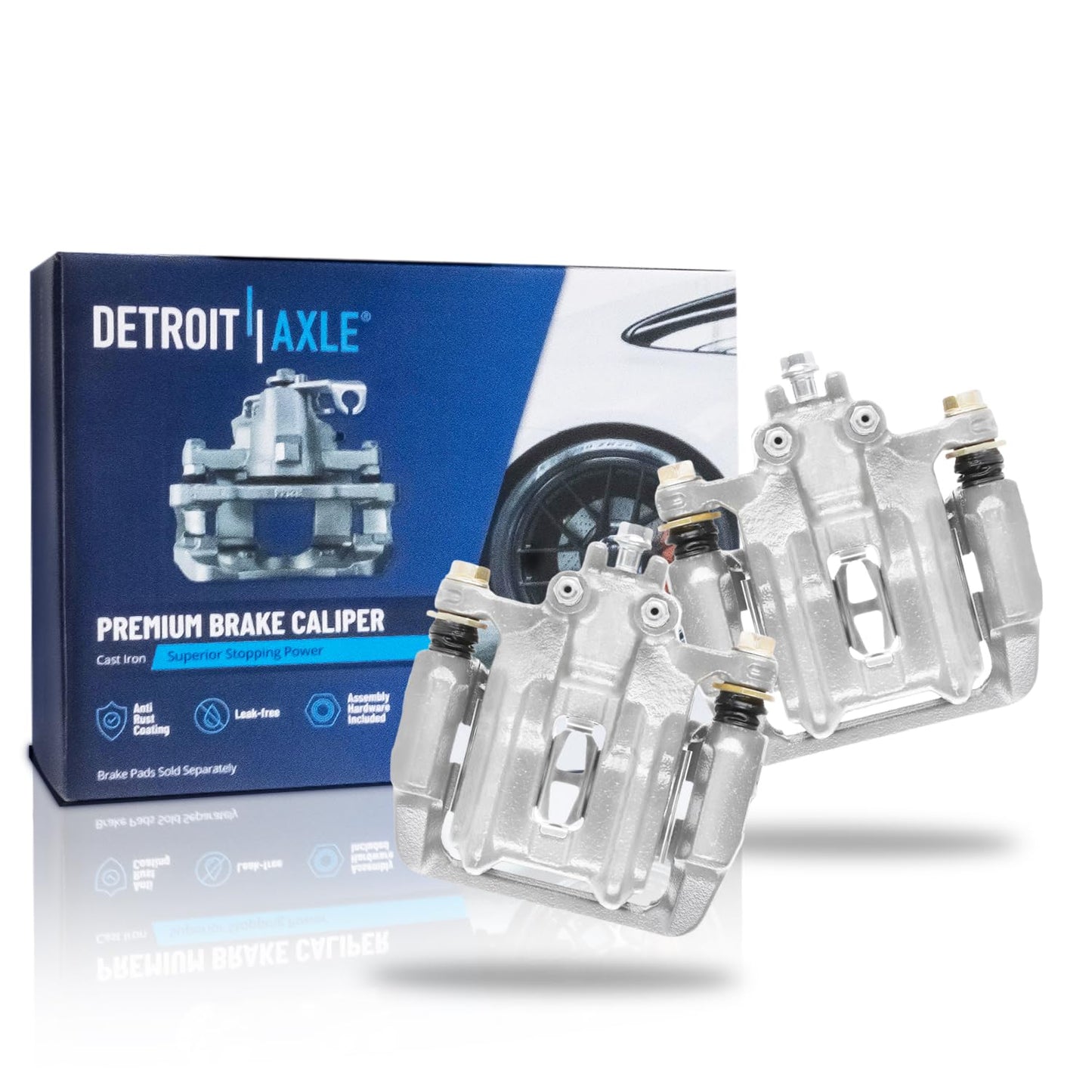 Detroit Axle - 2pc Front Brake Calipers for 2007-2017 Jeep Wrangler 2018 Wrangler JK 2008-2012 Liberty 2007-2011 Dodge Nitro, Disc Brake Calipers w/Brackets Replacement