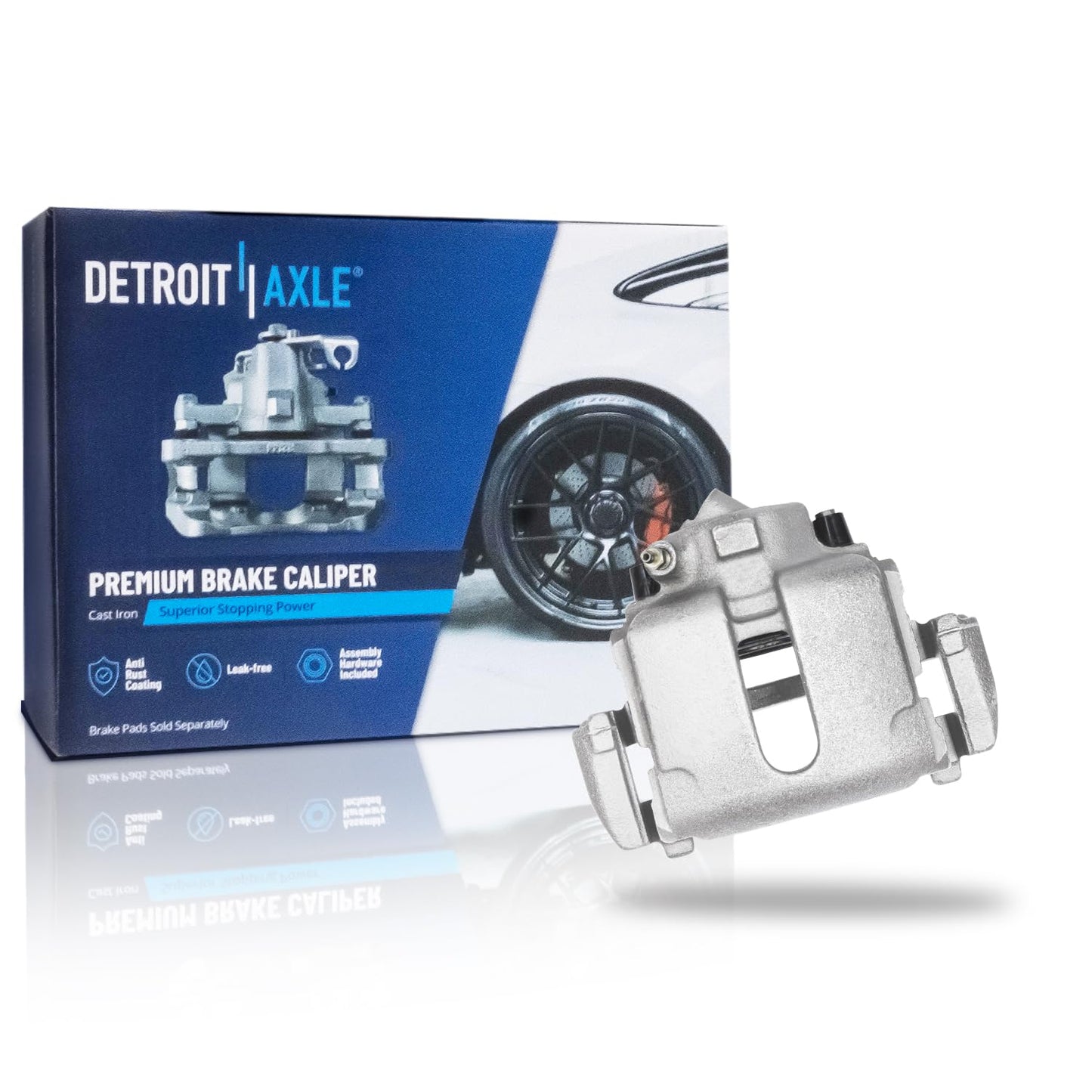 Detroit Axle - 2pc Front Brake Calipers for 2007-2017 Jeep Wrangler 2018 Wrangler JK 2008-2012 Liberty 2007-2011 Dodge Nitro, Disc Brake Calipers w/Brackets Replacement