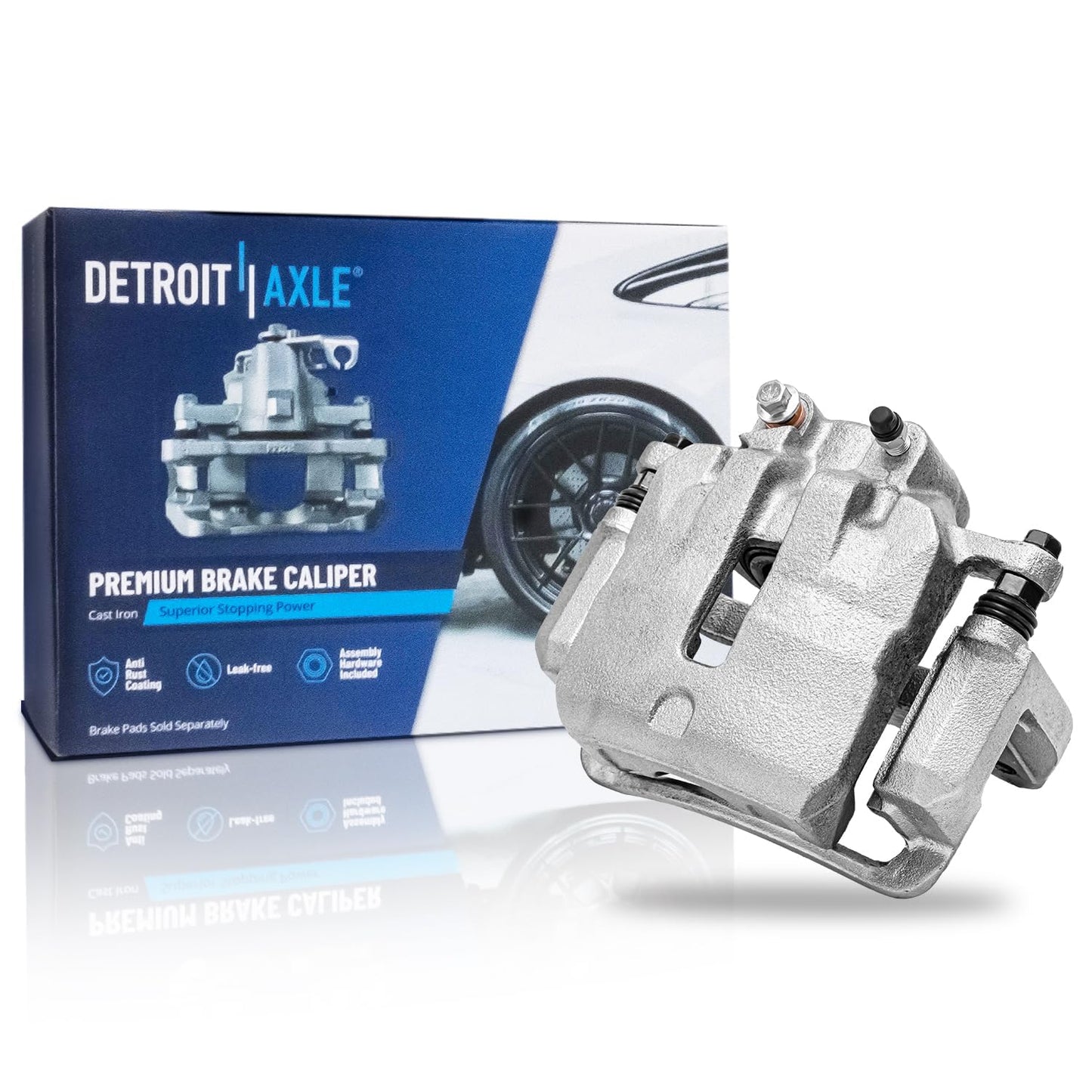 Detroit Axle - 2pc Front Brake Calipers for 2007-2017 Jeep Wrangler 2018 Wrangler JK 2008-2012 Liberty 2007-2011 Dodge Nitro, Disc Brake Calipers w/Brackets Replacement