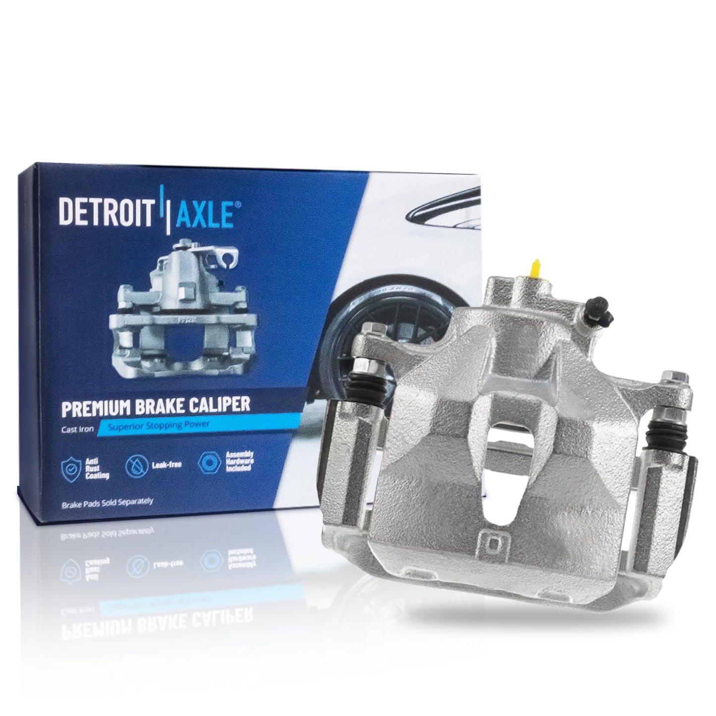 Detroit Axle - 2pc Front Brake Calipers for 2007-2017 Jeep Wrangler 2018 Wrangler JK 2008-2012 Liberty 2007-2011 Dodge Nitro, Disc Brake Calipers w/Brackets Replacement