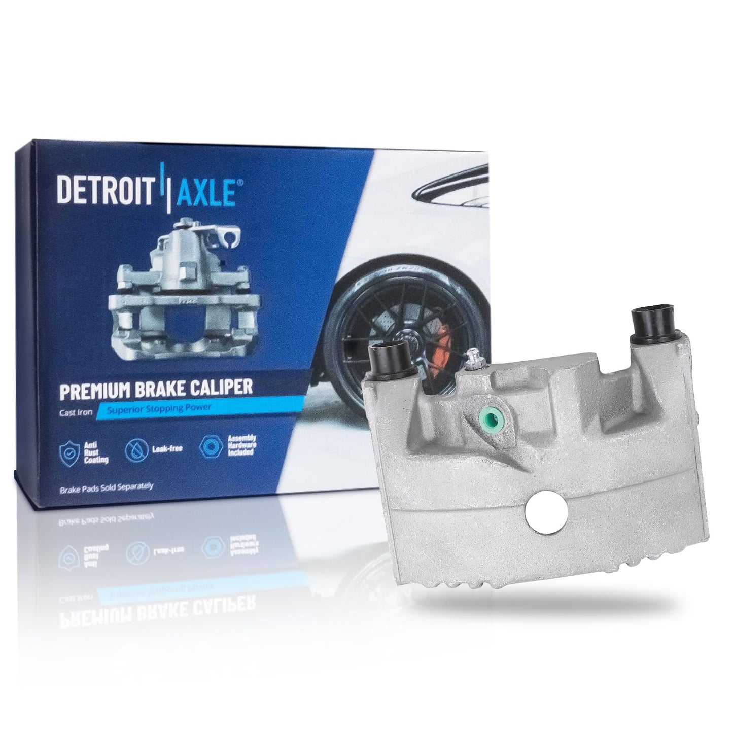 Detroit Axle - 2pc Front Brake Calipers for 2007-2017 Jeep Wrangler 2018 Wrangler JK 2008-2012 Liberty 2007-2011 Dodge Nitro, Disc Brake Calipers w/Brackets Replacement