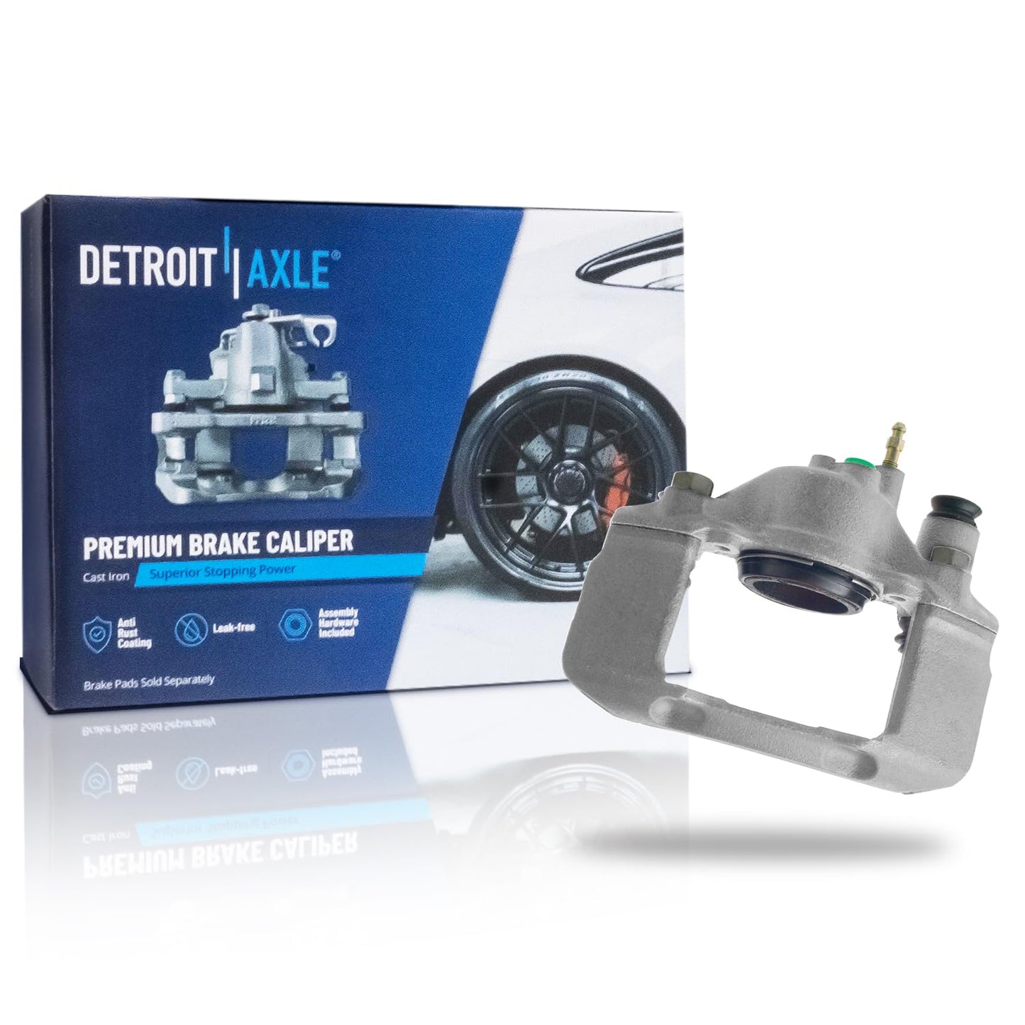 Detroit Axle - 2pc Front Brake Calipers for 2007-2017 Jeep Wrangler 2018 Wrangler JK 2008-2012 Liberty 2007-2011 Dodge Nitro, Disc Brake Calipers w/Brackets Replacement