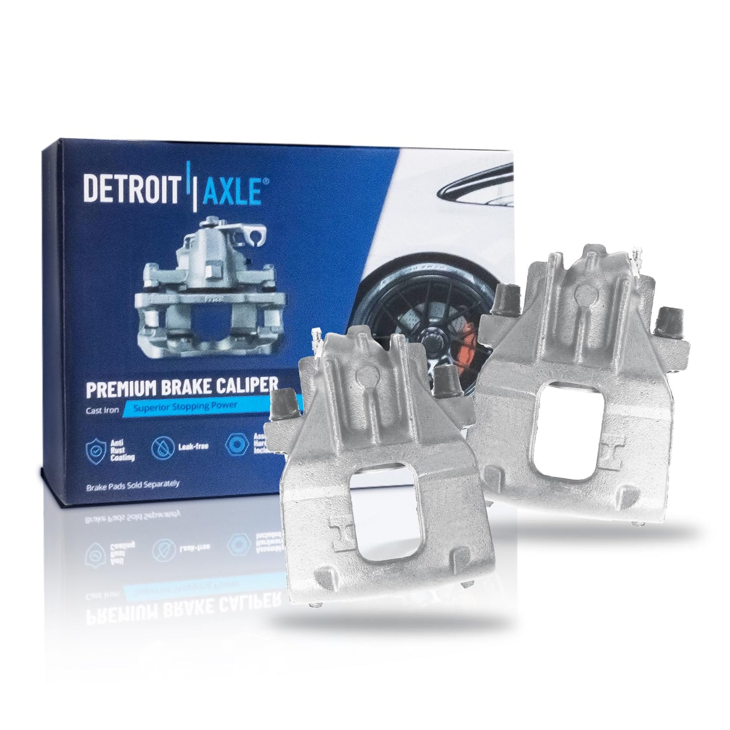 Detroit Axle - 2pc Front Brake Calipers for 2007-2017 Jeep Wrangler 2018 Wrangler JK 2008-2012 Liberty 2007-2011 Dodge Nitro, Disc Brake Calipers w/Brackets Replacement