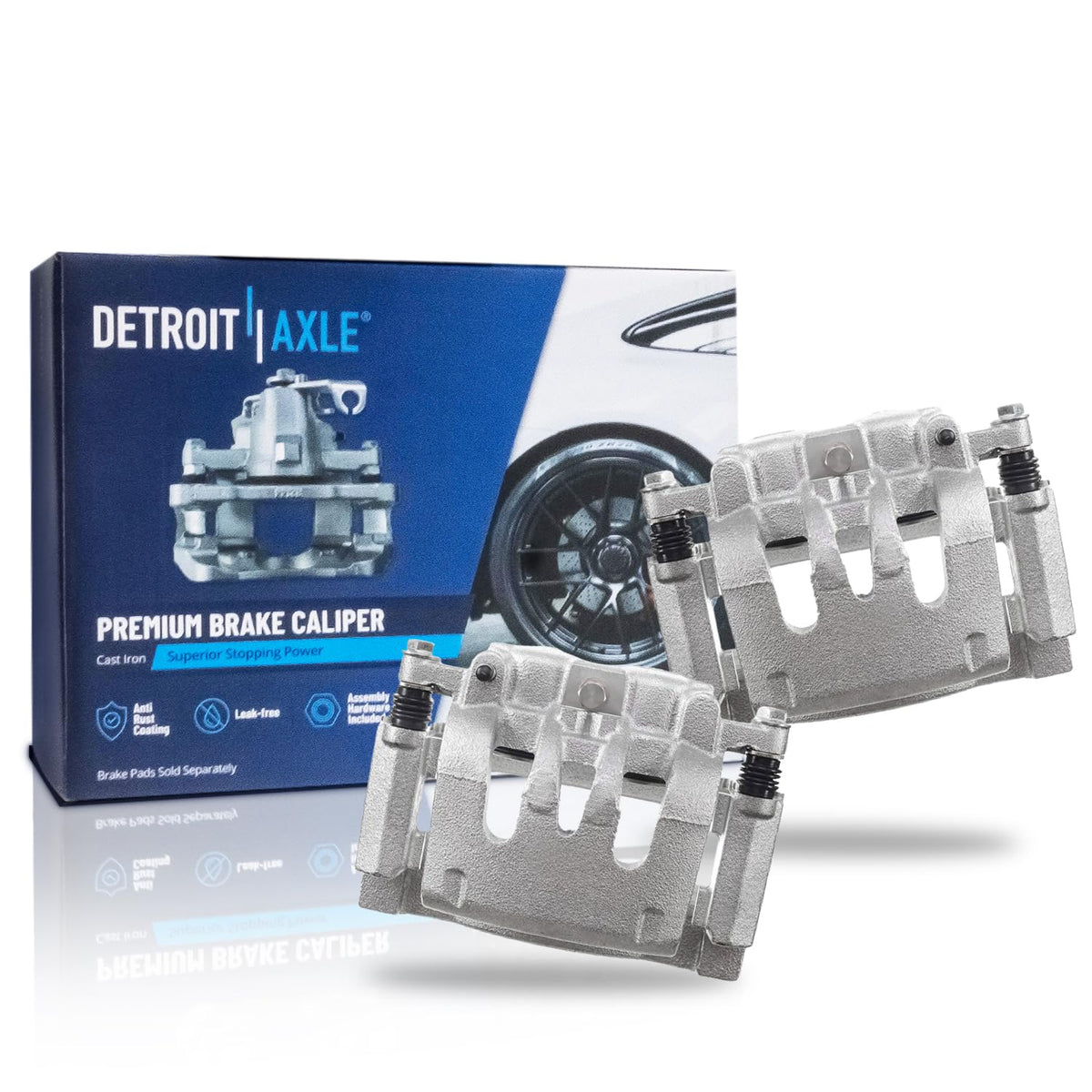 Detroit Axle - 2pc Front Brake Calipers for 2007-2017 Jeep Wrangler 2018 Wrangler JK 2008-2012 Liberty 2007-2011 Dodge Nitro, Disc Brake Calipers w/Brackets Replacement