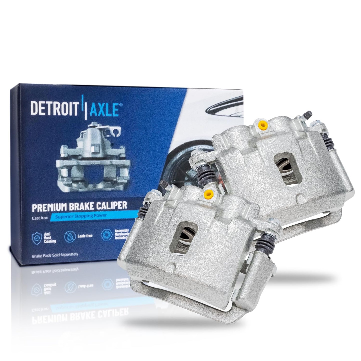Detroit Axle - 2pc Front Brake Calipers for 2007-2017 Jeep Wrangler 2018 Wrangler JK 2008-2012 Liberty 2007-2011 Dodge Nitro, Disc Brake Calipers w/Brackets Replacement