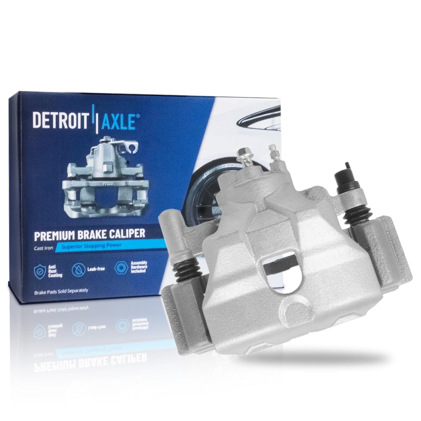 Detroit Axle - 2pc Front Brake Calipers for 2007-2017 Jeep Wrangler 2018 Wrangler JK 2008-2012 Liberty 2007-2011 Dodge Nitro, Disc Brake Calipers w/Brackets Replacement