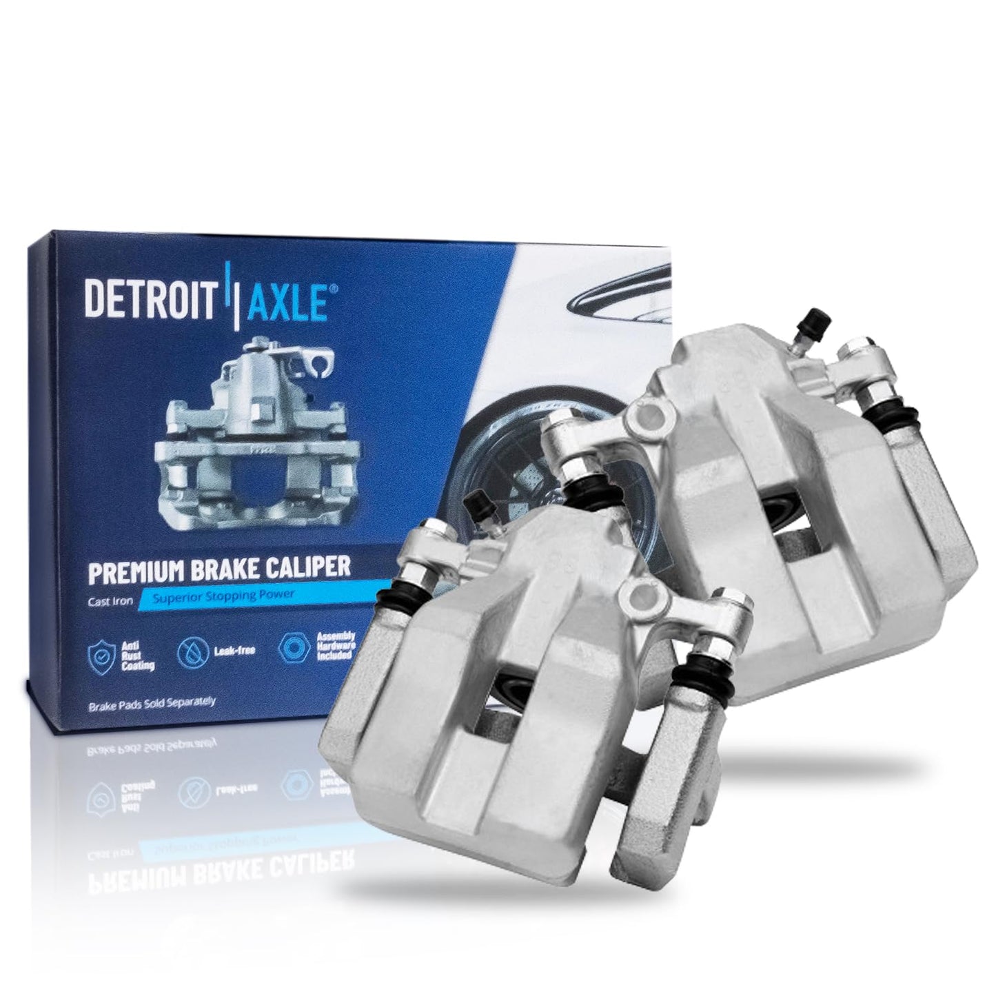 Detroit Axle - 2pc Front Brake Calipers for 2007-2017 Jeep Wrangler 2018 Wrangler JK 2008-2012 Liberty 2007-2011 Dodge Nitro, Disc Brake Calipers w/Brackets Replacement