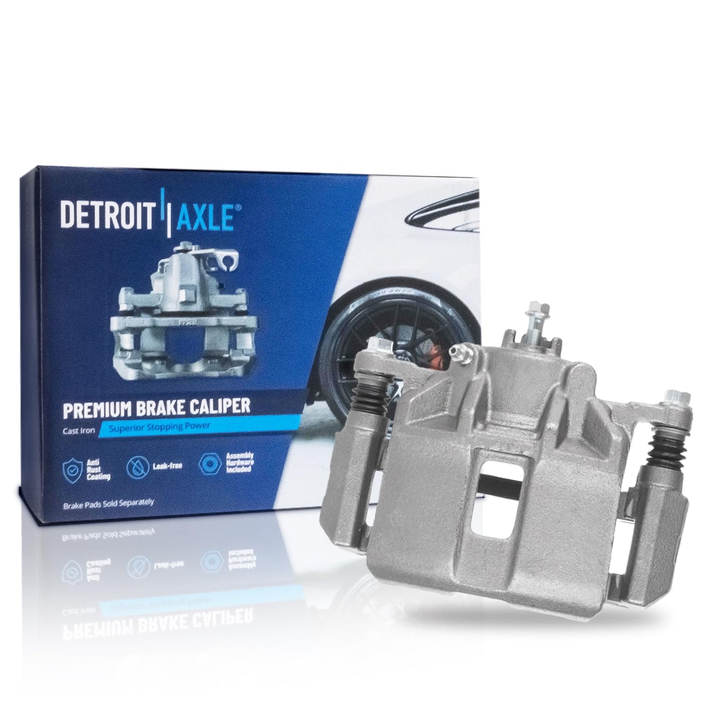 Detroit Axle - 2pc Front Brake Calipers for 2007-2017 Jeep Wrangler 2018 Wrangler JK 2008-2012 Liberty 2007-2011 Dodge Nitro, Disc Brake Calipers w/Brackets Replacement