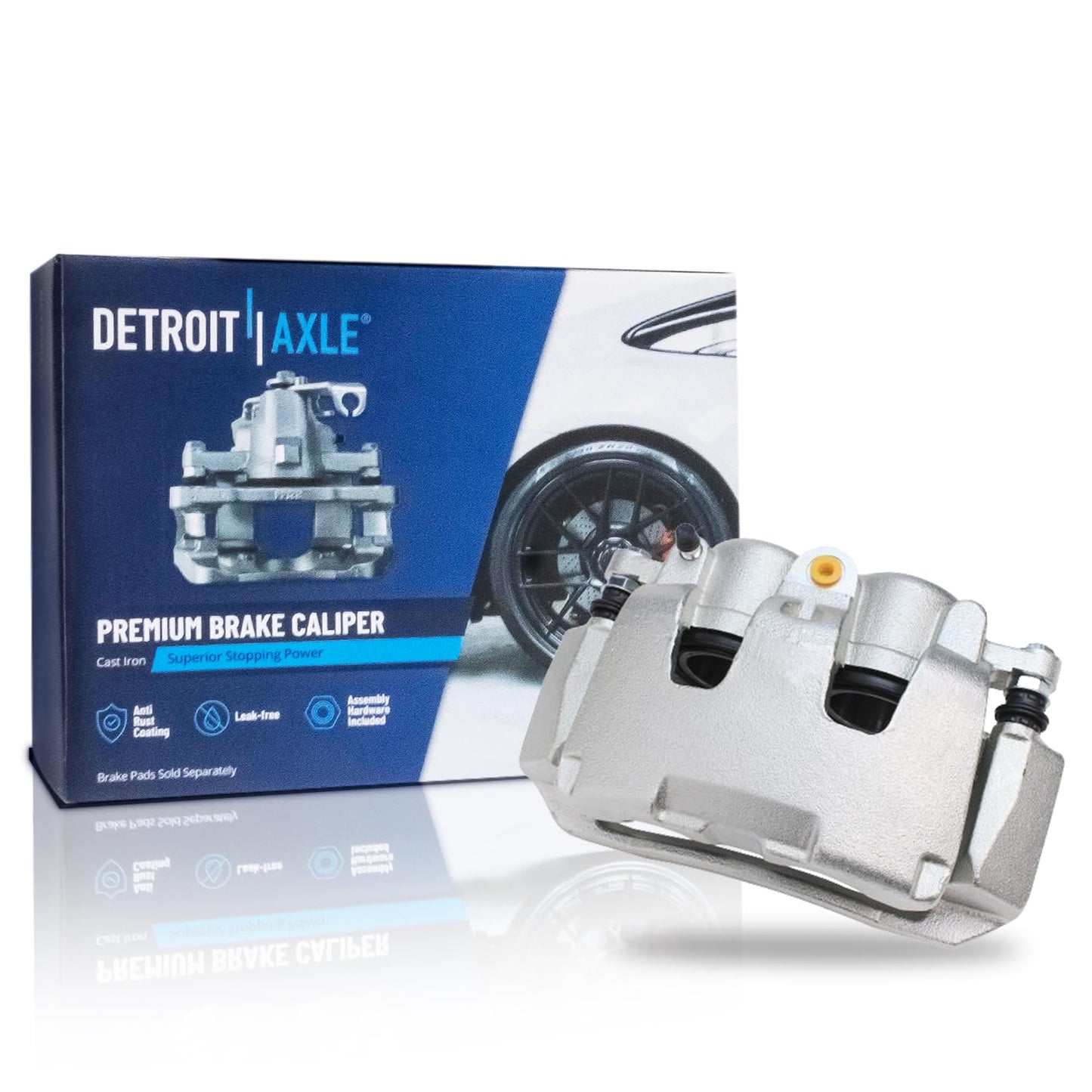 Detroit Axle - 2pc Front Brake Calipers for 2007-2017 Jeep Wrangler 2018 Wrangler JK 2008-2012 Liberty 2007-2011 Dodge Nitro, Disc Brake Calipers w/Brackets Replacement