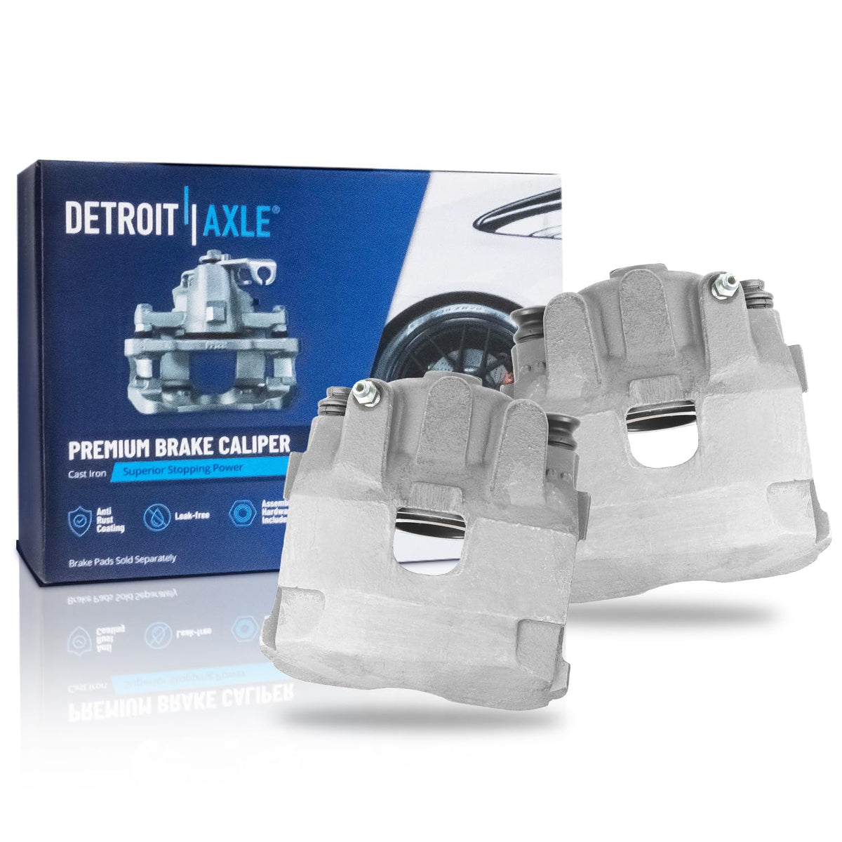 Detroit Axle - 2pc Front Brake Calipers for 2007-2017 Jeep Wrangler 2018 Wrangler JK 2008-2012 Liberty 2007-2011 Dodge Nitro, Disc Brake Calipers w/Brackets Replacement