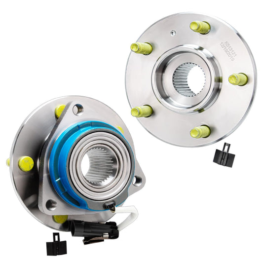 Detroit Axle - 2pc Front Wheel Bearing Hubs for 2000-2013 Chevrolet Impala | 97-08 Pontiac Grand Prix, 2006-2011 DTS, 2005-2009 Buick Lacrosse, 06-11 Lucerne, 00-05 Lesabre, Pair Wheel Bearings and Hubs