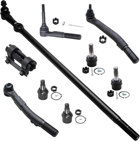 Detroit Axle - 4WD 9pc Front Suspension Kit for 2005-2016 Ford F-250 F-350 | F-250 F-350 Super Duty 4 Ball Joints 2 Outer Tie Rods 1 Outer Steering Tie Rod 1 Adjustment Sleeve 1 Center Link Replacment