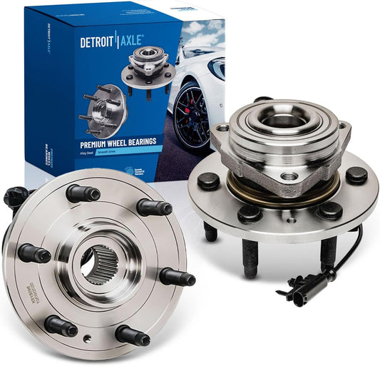 Detroit Axle - 4WD Front Wheel Bearing Hubs for 07-13 Chevy Silverado 1500 | Suburban Avalanche GMC Sierra Yukon XL 1500 Tahoe Cadillac Escalade ESV EXT Wheel Bearing and Hubs Assembly 2pc Set