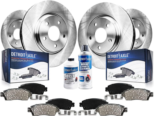Detroit Axle - Brake Kit for 10-17 Chevrolet Equinox GMC Terrain | Brake Rotors 2010 2011 2012 2013 2014-2017 Ceramic Brake Pads Replacement 12.64" inch Front and 11.93" inch Rear Rotor