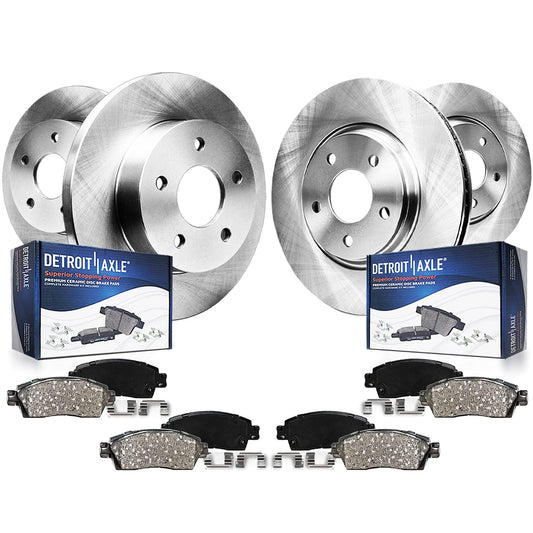 Detroit Axle - Brake Kit for 2012-2016 Honda CR-V, Disc Brake Rotors Ceramic Brakes Pads Front & Rear 2013 2014 2015 Replacement