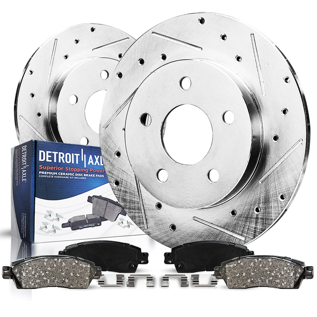 Detroit Axle - Brake Kit for 2012-2016 Honda CR-V, Disc Brake Rotors Ceramic Brakes Pads Front & Rear 2013 2014 2015 Replacement