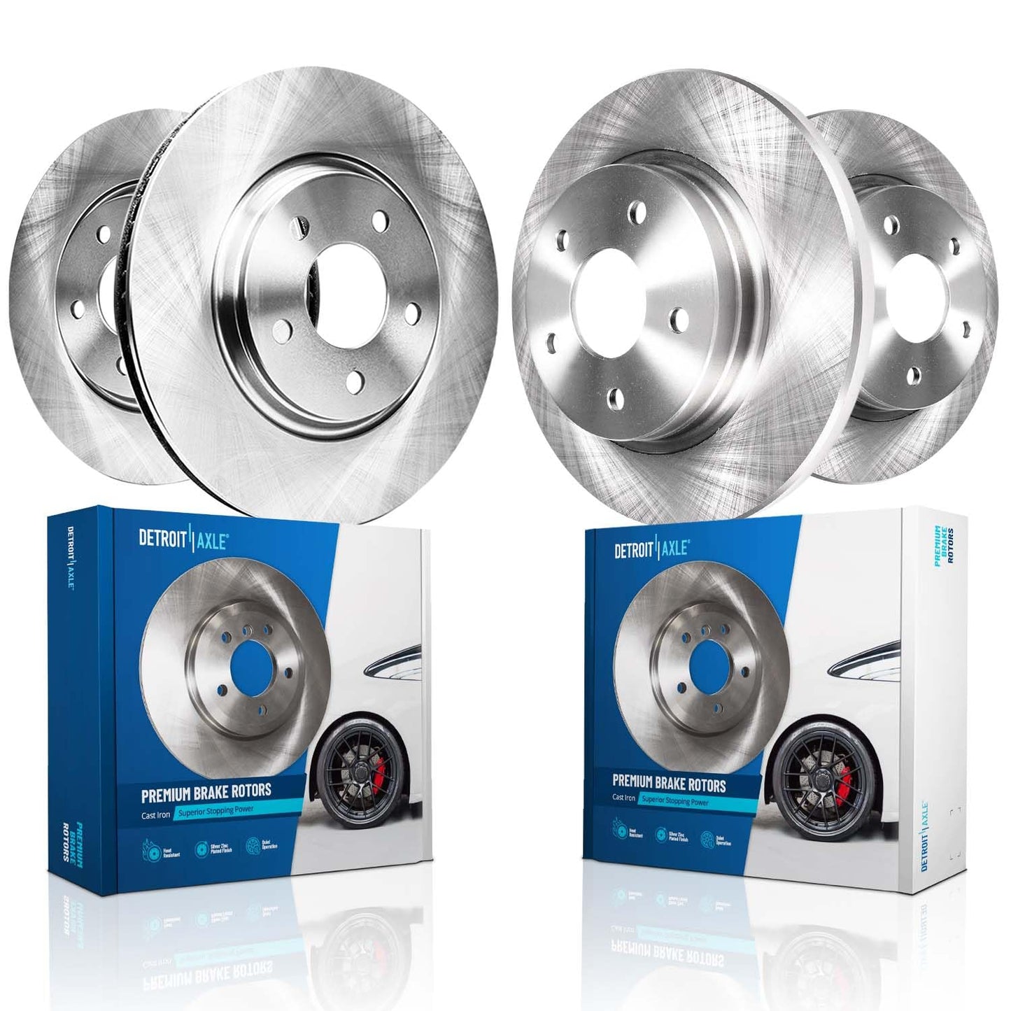 Detroit Axle - Brake Kit for 2012-2016 Honda CR-V, Disc Brake Rotors Ceramic Brakes Pads Front & Rear 2013 2014 2015 Replacement