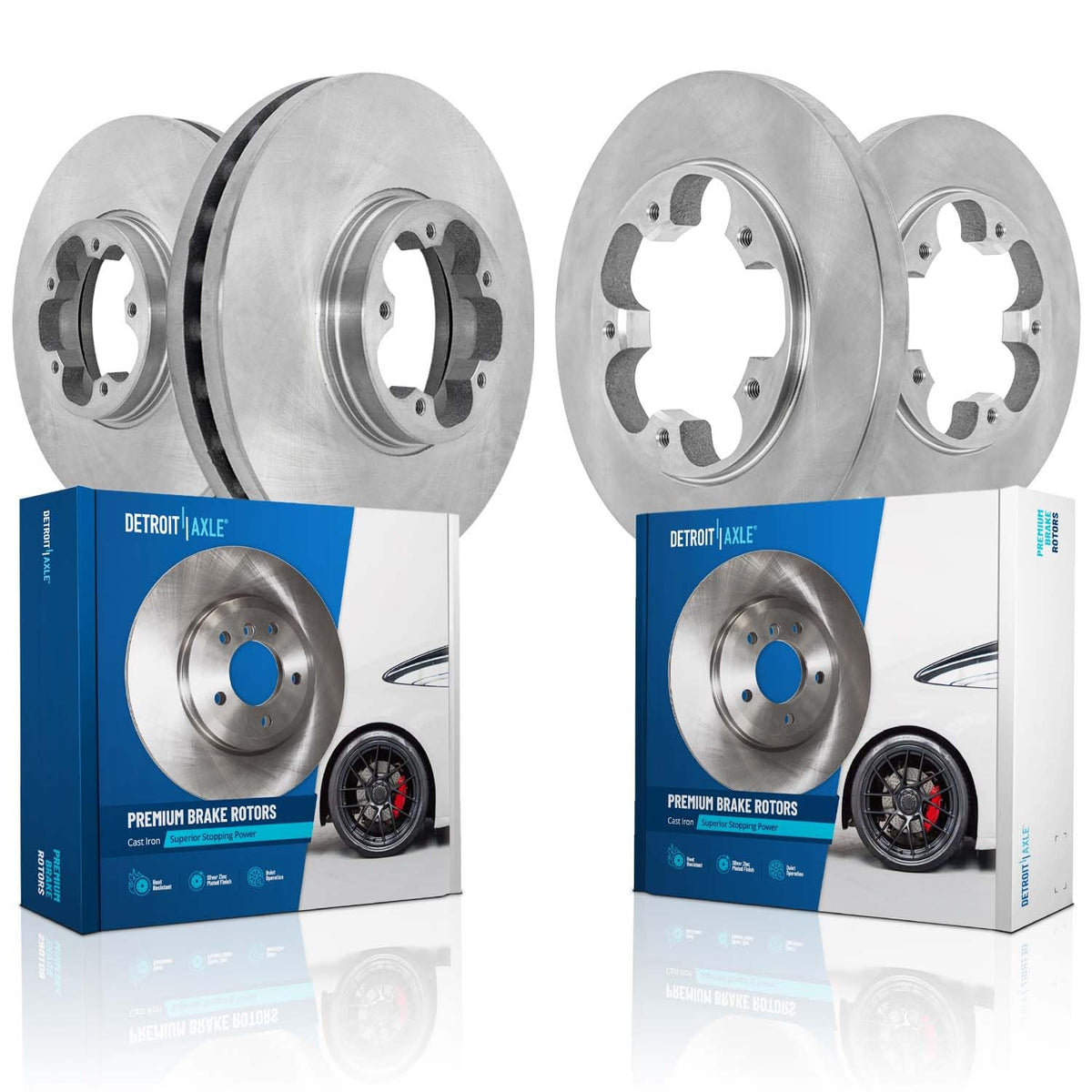Detroit Axle - Brake Kit for 2012-2016 Honda CR-V, Disc Brake Rotors Ceramic Brakes Pads Front & Rear 2013 2014 2015 Replacement