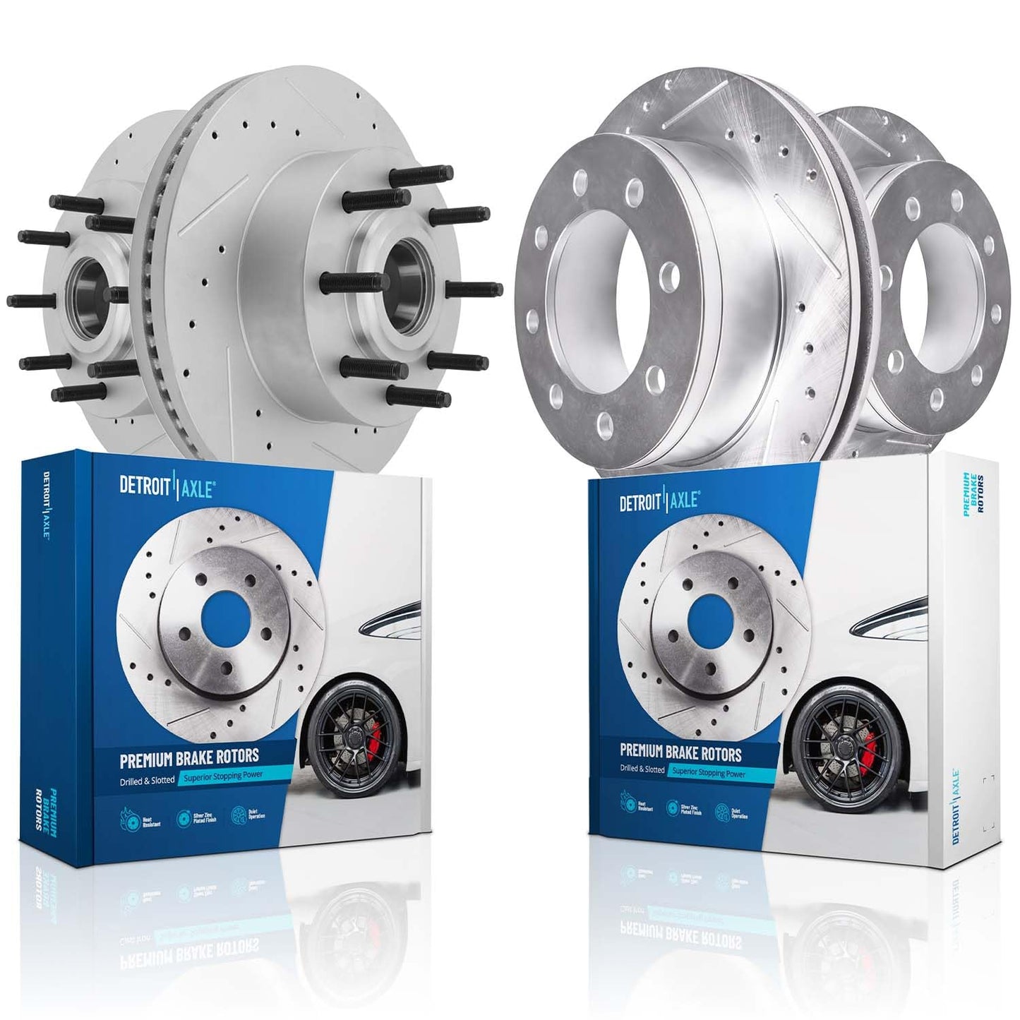 Detroit Axle - Brake Kit for 2012-2016 Honda CR-V, Disc Brake Rotors Ceramic Brakes Pads Front & Rear 2013 2014 2015 Replacement