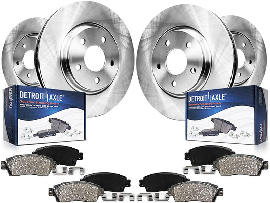 Detroit Axle - Brake Kit for 2014-2020 Nissan Rogue, 2017-2022 Rogue Sport | Front and Rear Disc Brake Rotors Ceramic Brake Pads 2018 2019 Replacement