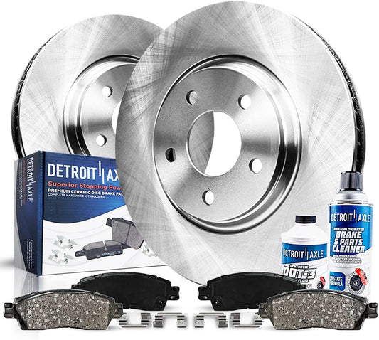 Detroit Axle - Front Brake Kit for 09-14 Honda Pilot, 07-13 Acura MDX ZDX | RLX Brakes Rotors and Ceramic Brake Pads 2009 2010 2011 2012 2013 Replacement: 12.99" inch Rotors
