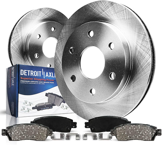 Detroit Axle - Front Brake Kit for 2010-2020 Ford F-150 10-21 Expedition | 2010-2021 Lincoln Navigator Disc Brake Rotors Ceramic Brake Pads 2011 2012 2013 2014 2015 2016 2017 2018 2019 Replacement
