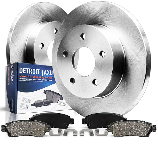 Detroit Axle - Kit de freno delantero para Chrysler 200 Sebring Dodge Avenger Caliber Jeep Compass Patriot Rotores de freno de cerámica Reemplazo de pastillas de freno : rotores delanteros de 11.57