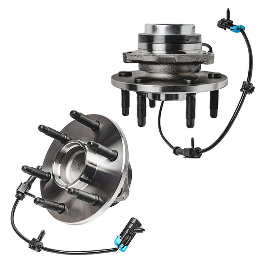 Detroit Axle - Pair 2WD Front Wheel Bearing Hub for 99-06 Silverado 1500 | GMC Sierra 1500, 00-06 Suburban 1500 Tahoe Yukon Yukon XL 1500, 02-06 Cadillac Escalade, Wheel Bearing Hub Assembly w/6 Lugs