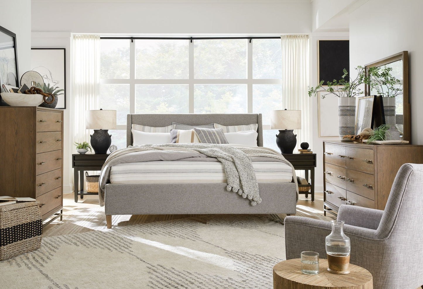 Lindon - Dark Open Nightstand - Coffee Bean