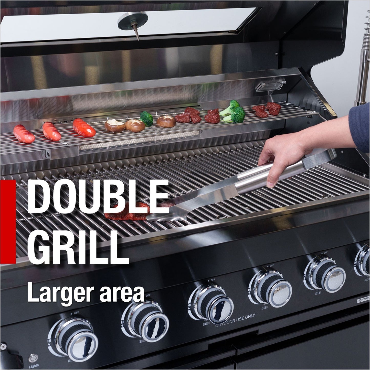 65" 4-Burner 72,000 BTU Black Outdoor Kitchen Island Grill + Side Burner + Rotisserie kit