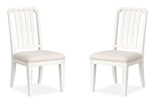 Willowbrook - Upholstered Side Chair With Wood Slat Back (Set of 2) - Egg Shell White