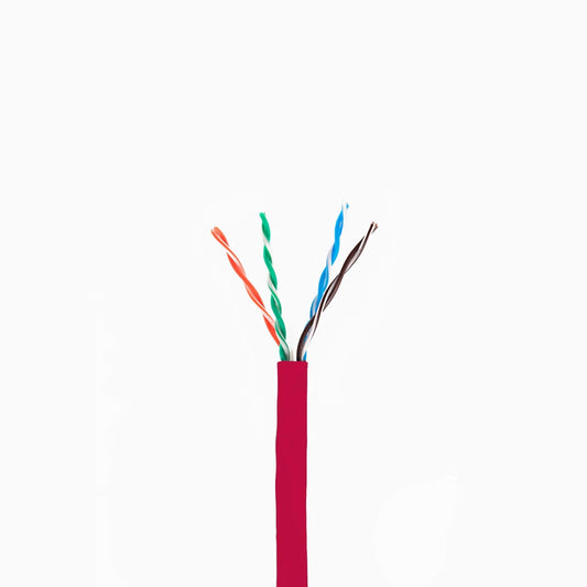 DG Cat6 Riser (CMR), 1000ft, Unshielded, 24AWG, with Spline (+), Solid Bare Copper, 600MHz, ETL Listed, Indoor/Home/Commercial Use, Bulk Ethernet Cable, Red