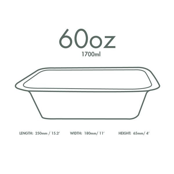 Vegware 60oz/1800ml Gourmet Base - Fits Lid Size 5 (QTY:600)