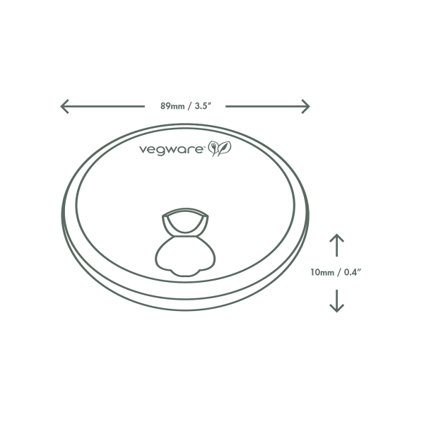 Vegware 89-Series Paper Hot Cup Lid PLA Lined Compostable (QTY 1000), SKU VLID89PG