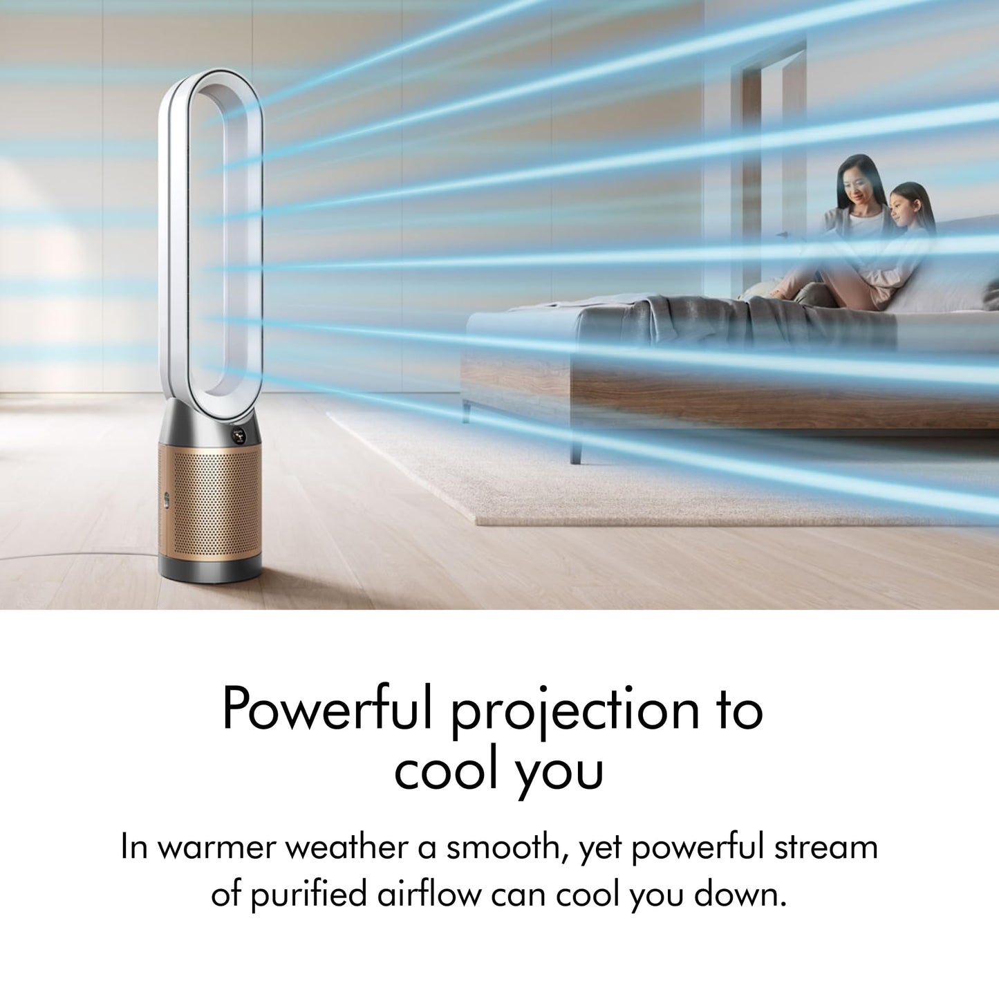 Dyson Purifier Cool PC1, HEPA Air Purifier Tower Fan, App and remote controlled, 350° oscillation, 10 levels, bladeless (White)