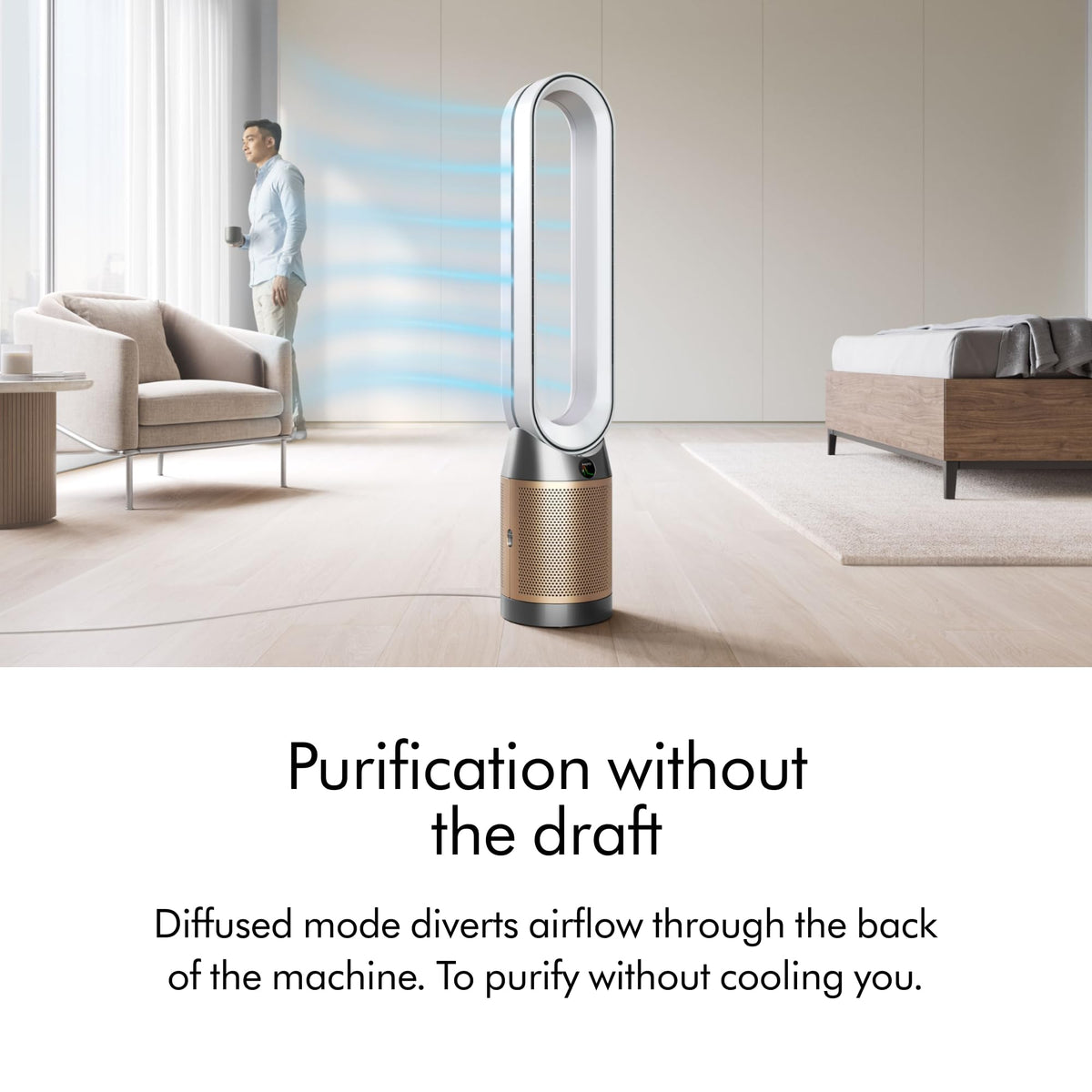 Dyson Purifier Cool PC1, HEPA Air Purifier Tower Fan, App and remote controlled, 350° oscillation, 10 levels, bladeless (White)