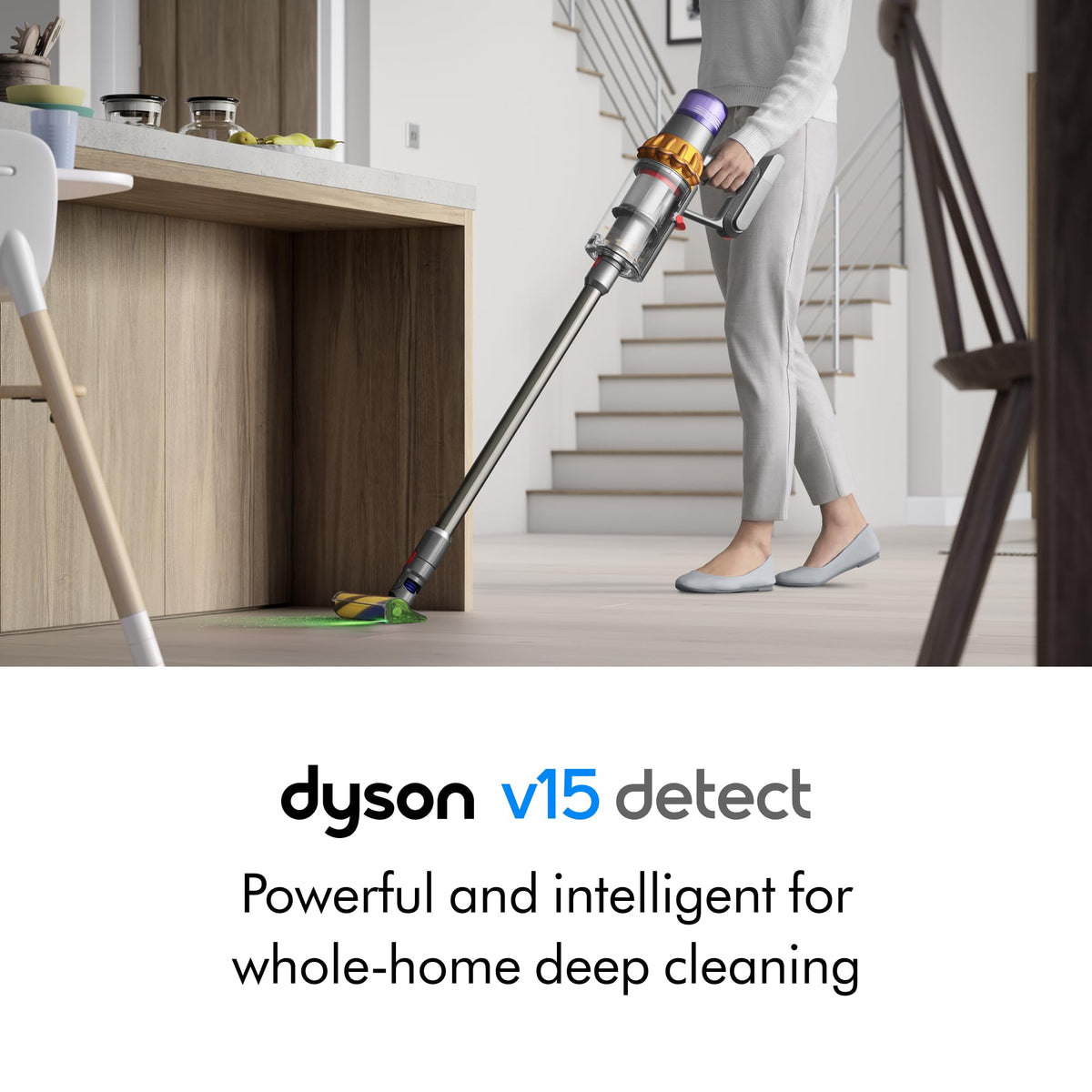 Dyson V15 Detect Cordless Vacuum Cleaner, Yellow/Nickel