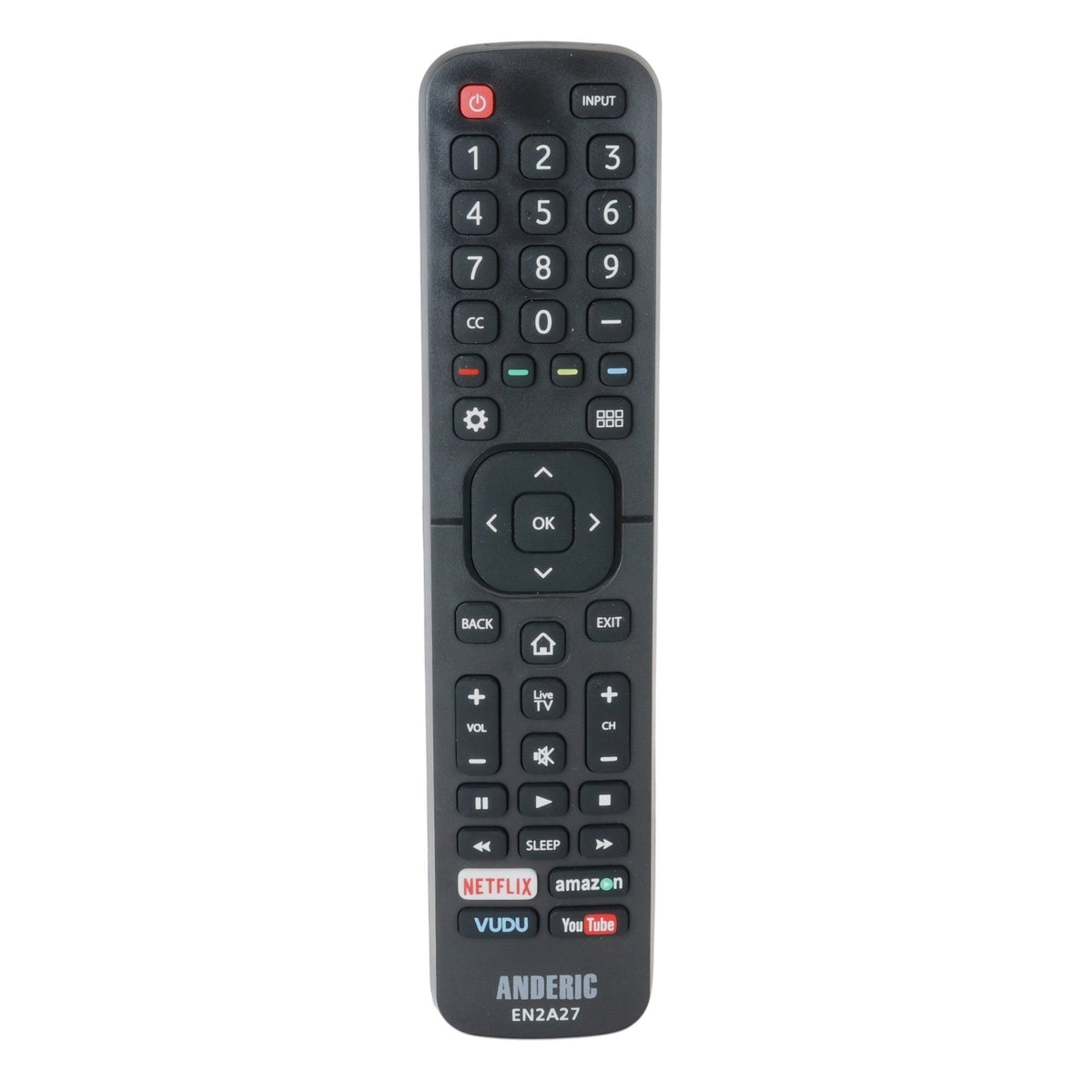 Anderic Substitute for Hisense EN2BK27H Smart TV Remote Control [EN2A27]