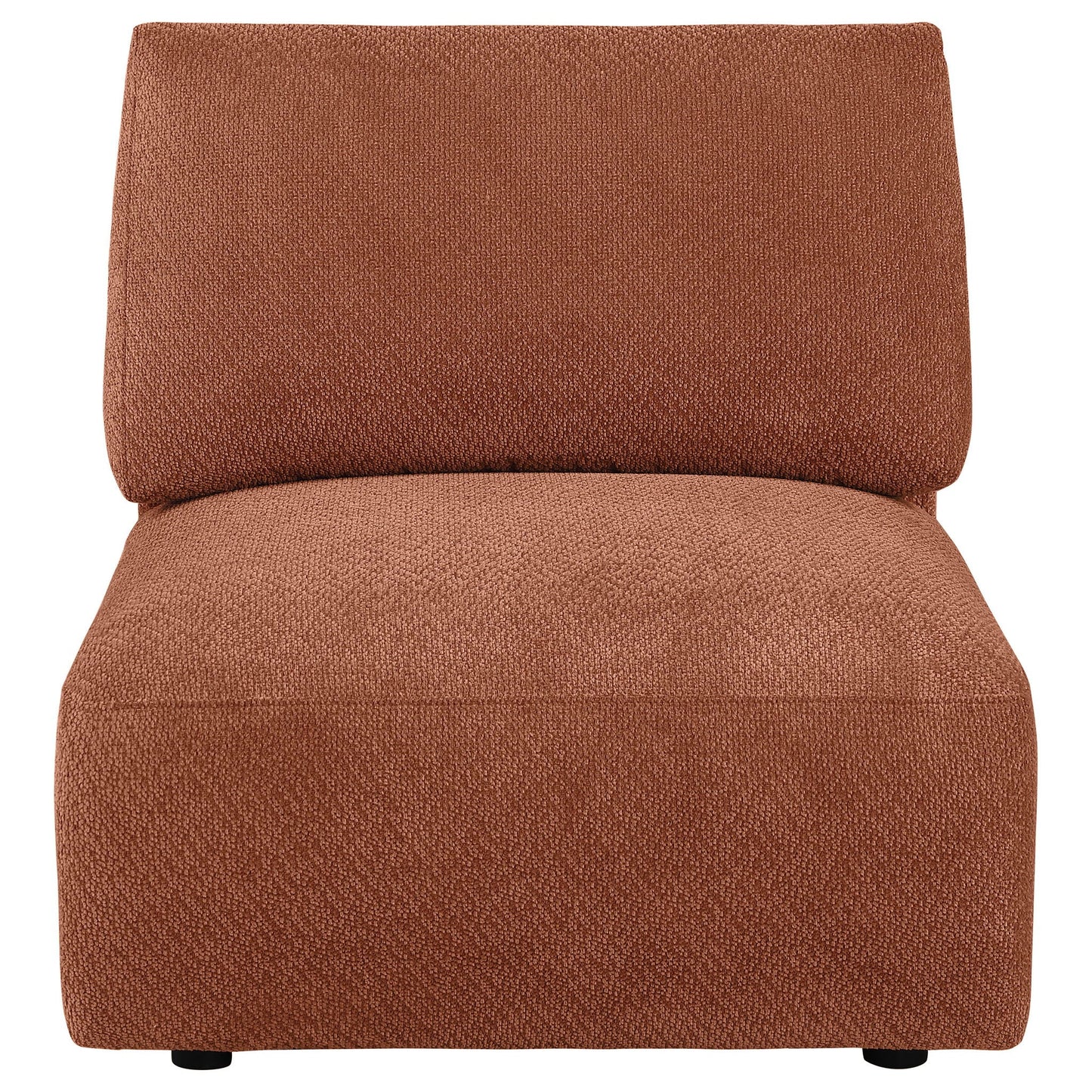 Elysia Chenille Upholstered Modular Armless Chair Coral
