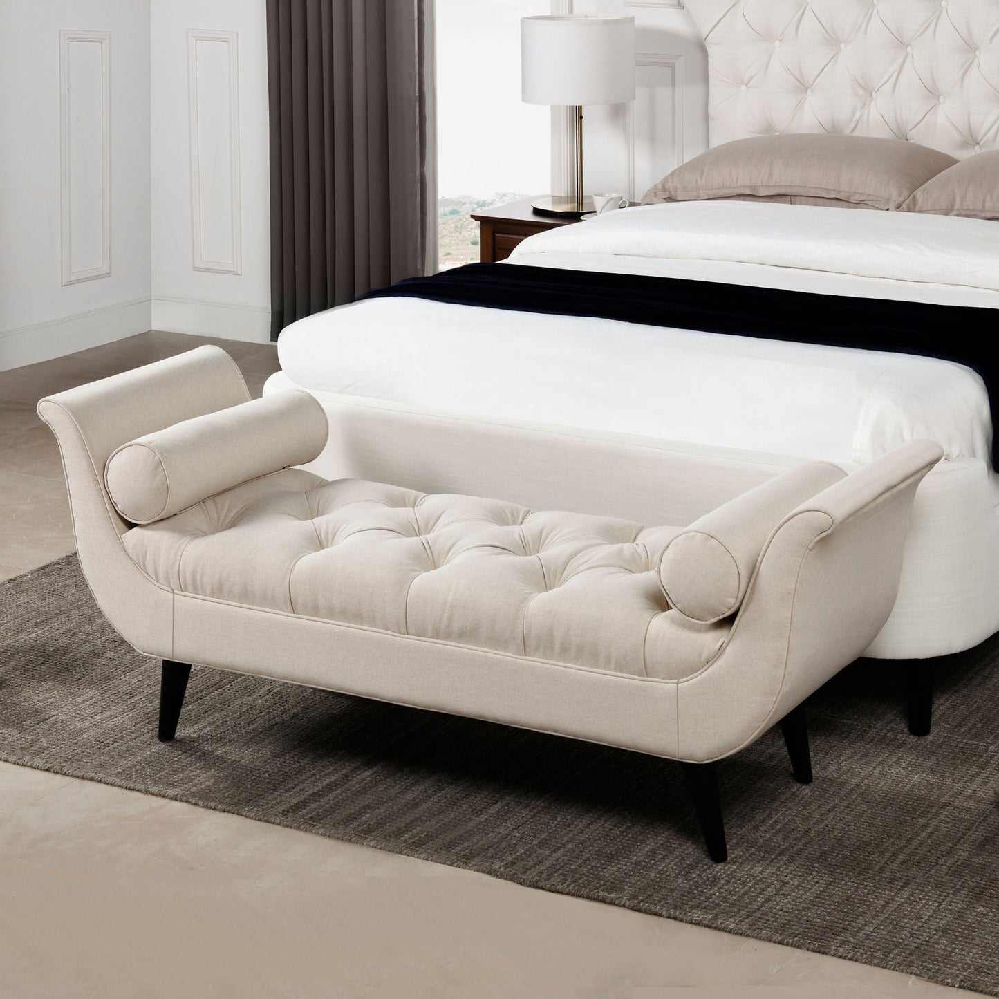 Alma - Tufted Flared Arm Entryway Bench