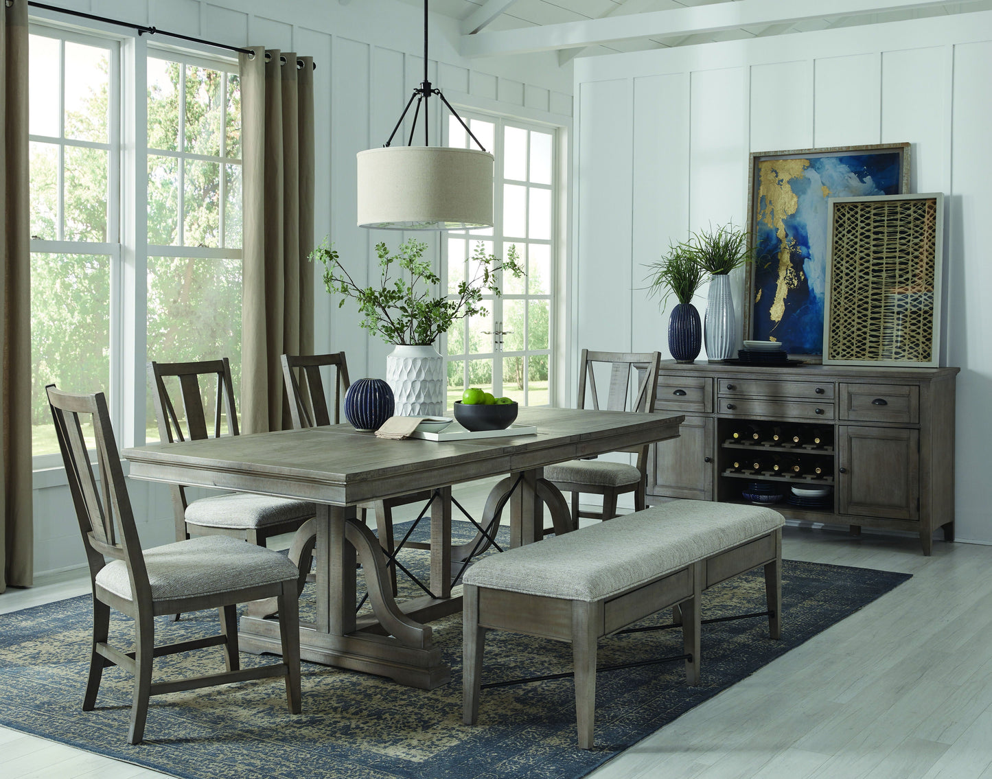 Paxton Place - Trestle Dining Table - Dovetail Gray