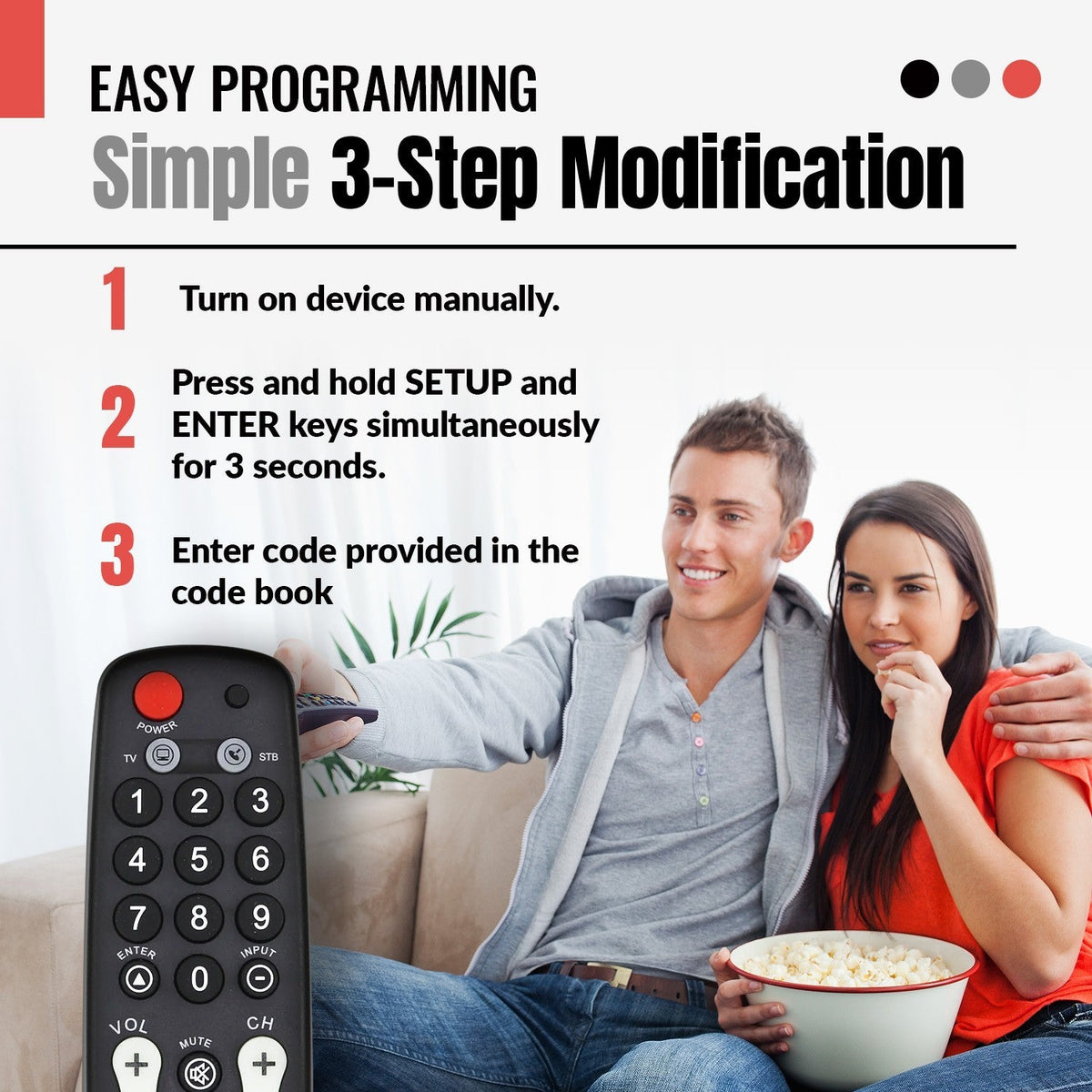 Anderic Substitute for RCA RCRPS02GR 1-Device Universal Remote Control [RRH100]
