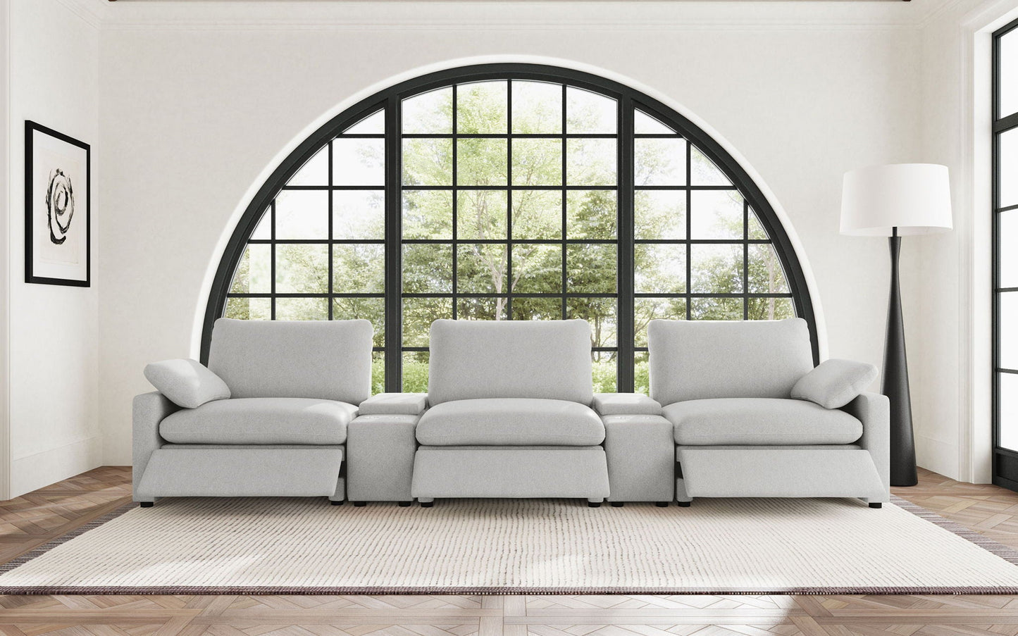 Collins 5-Piece Power Reclining Home Theater Seating Grey