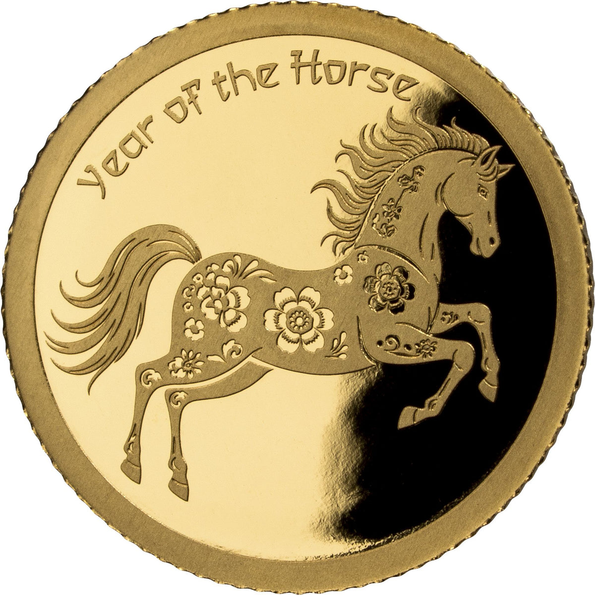 2026 Gabon Year of the Horse 1/200 oz .999 Gold Proof Coin in Assay Card