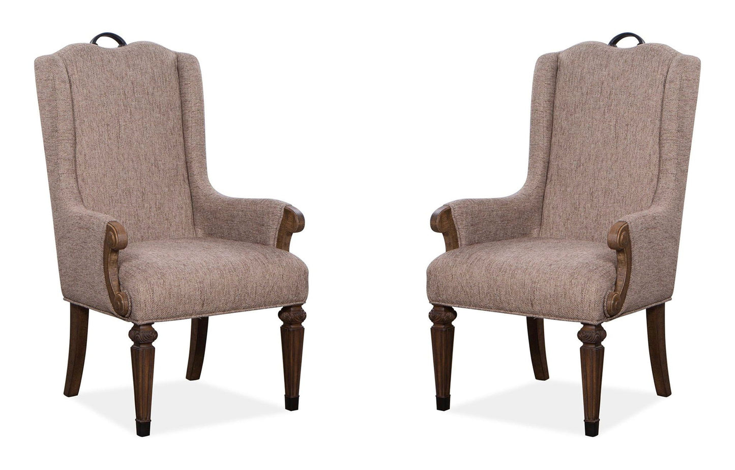 Durango - Wood Upholstered Host Arm Chair (Set of 2) - Willadeene Brown
